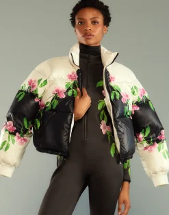 Cynthia Rowley April Showers Puffer Jacket BLKFL Sale