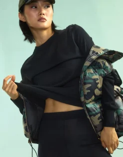 Cynthia Rowley Aspen Crewneck Knit Top BLACK Best