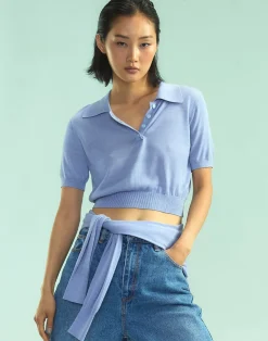 Cynthia Rowley Aspen Knit Polo PRWKL Fashion