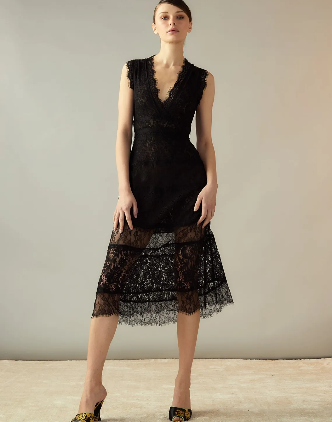 Cynthia Rowley Audrey Lace Dress BLACK Clearance