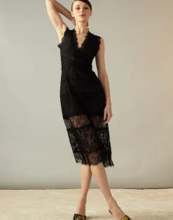 Cynthia Rowley Audrey Lace Dress BLACK Clearance