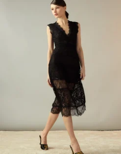 Cynthia Rowley Audrey Lace Dress BLACK Clearance