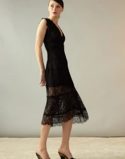 Cynthia Rowley Audrey Lace Dress BLACK Clearance