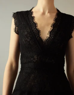 Cynthia Rowley Audrey Lace Dress BLACK Clearance