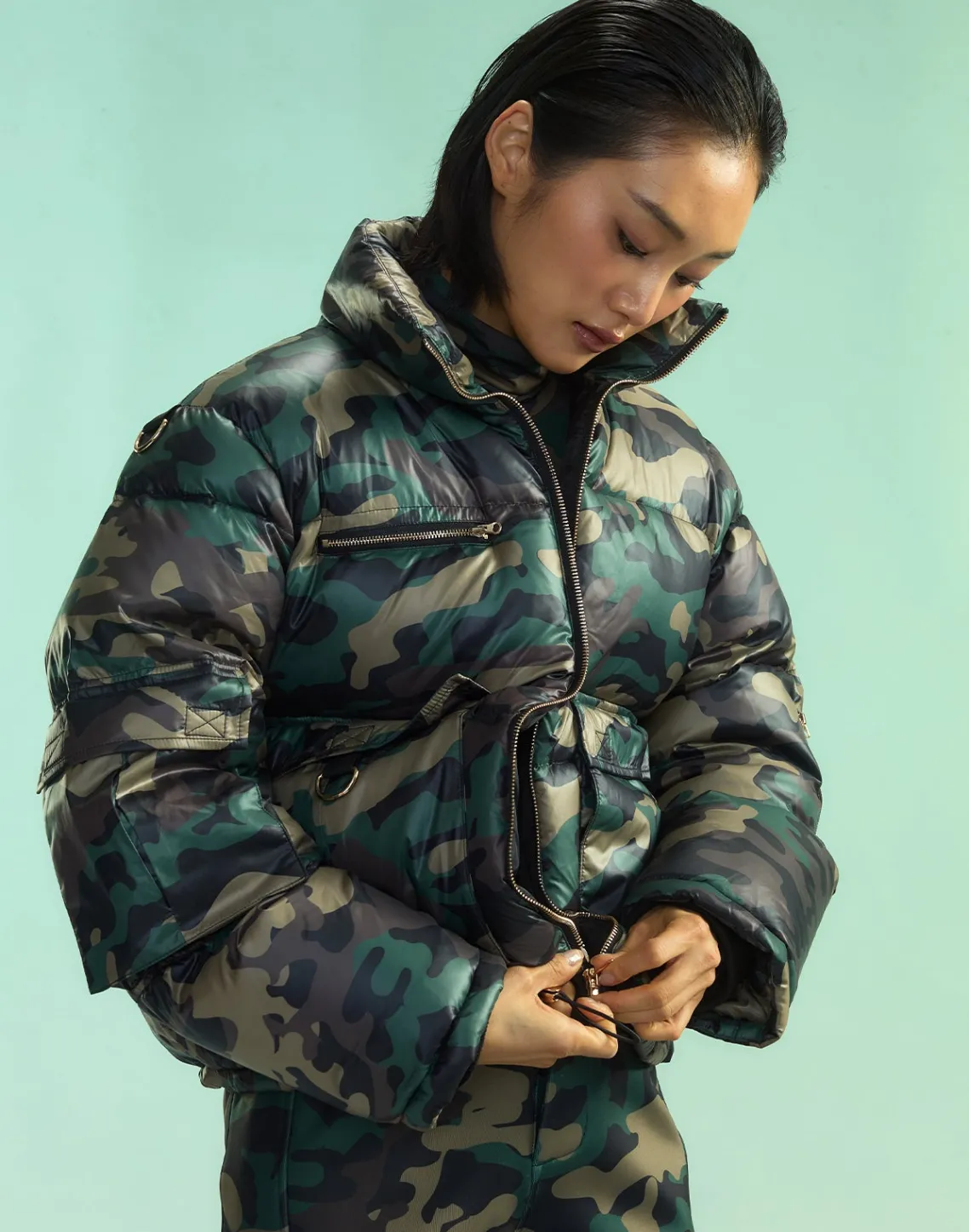 Cynthia Rowley Backcountry Puffer Jacket GRNCAM Fashion