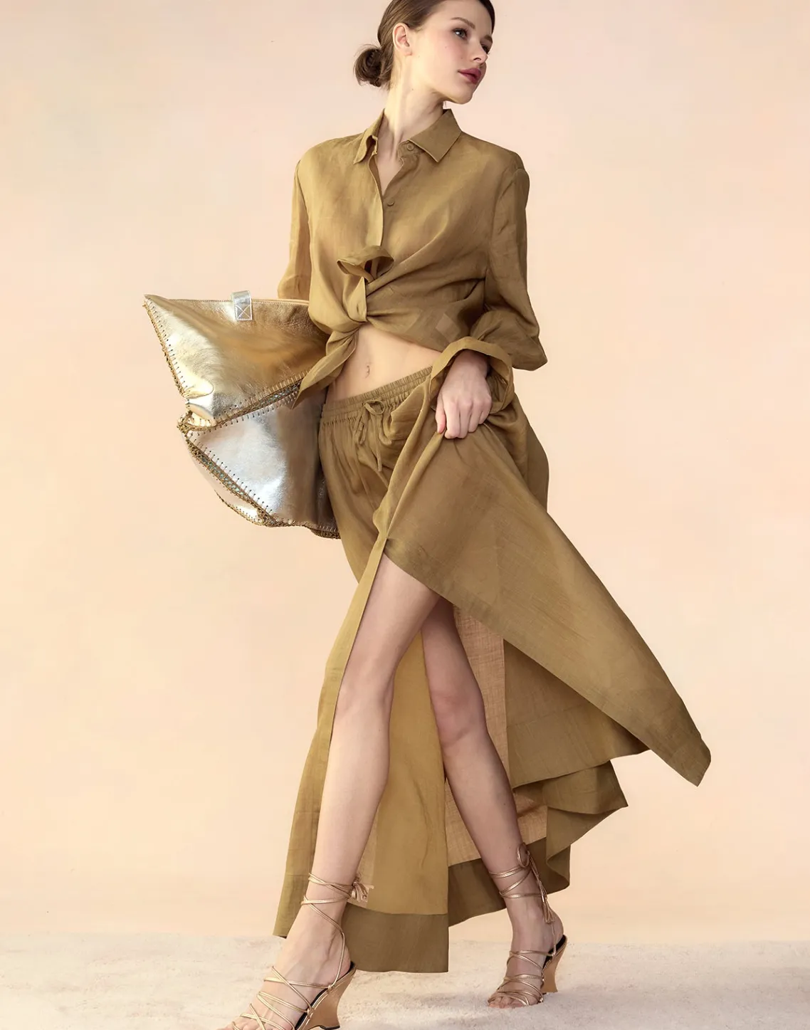 Cynthia Rowley Baleira Skirt GLDYLW Sale