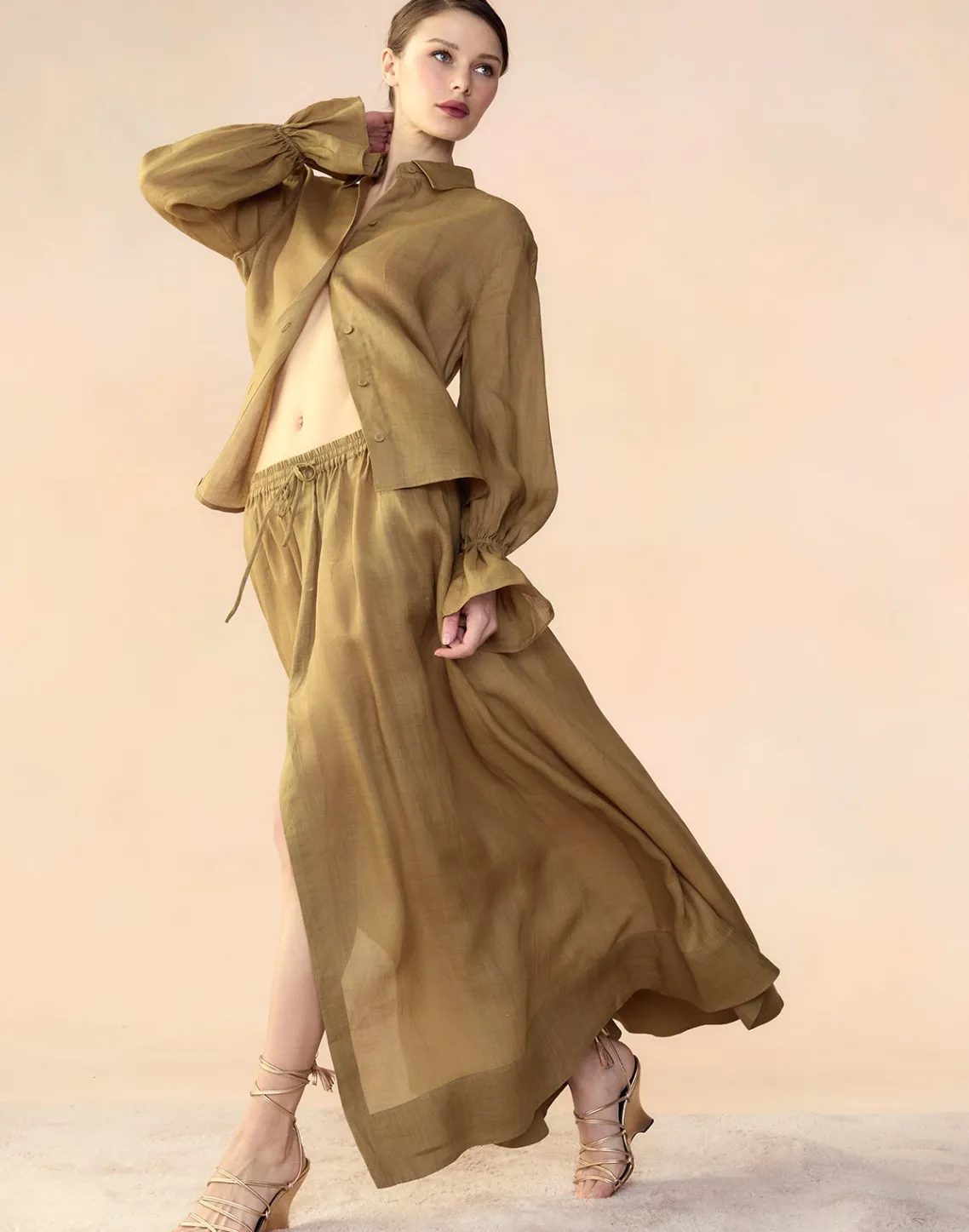 Cynthia Rowley Baleira Skirt GLDYLW Sale