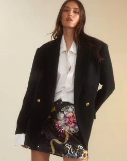 Cynthia Rowley Bardot Bouclé Blazer BLACK Sale