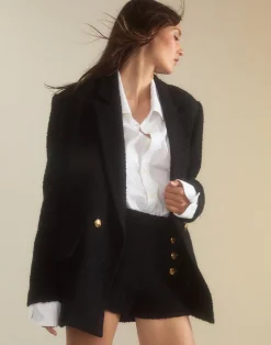 Cynthia Rowley Bardot Bouclé Blazer BLACK Sale