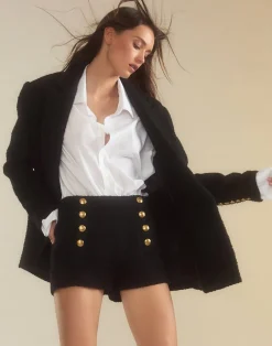 Cynthia Rowley Bardot Bouclé Blazer BLACK Sale