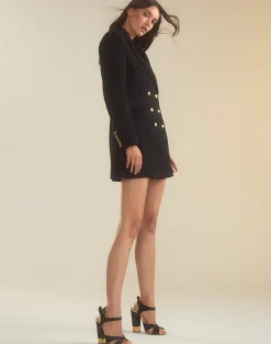 Cynthia Rowley Bardot Bouclé Blazer Dress BLACK Best