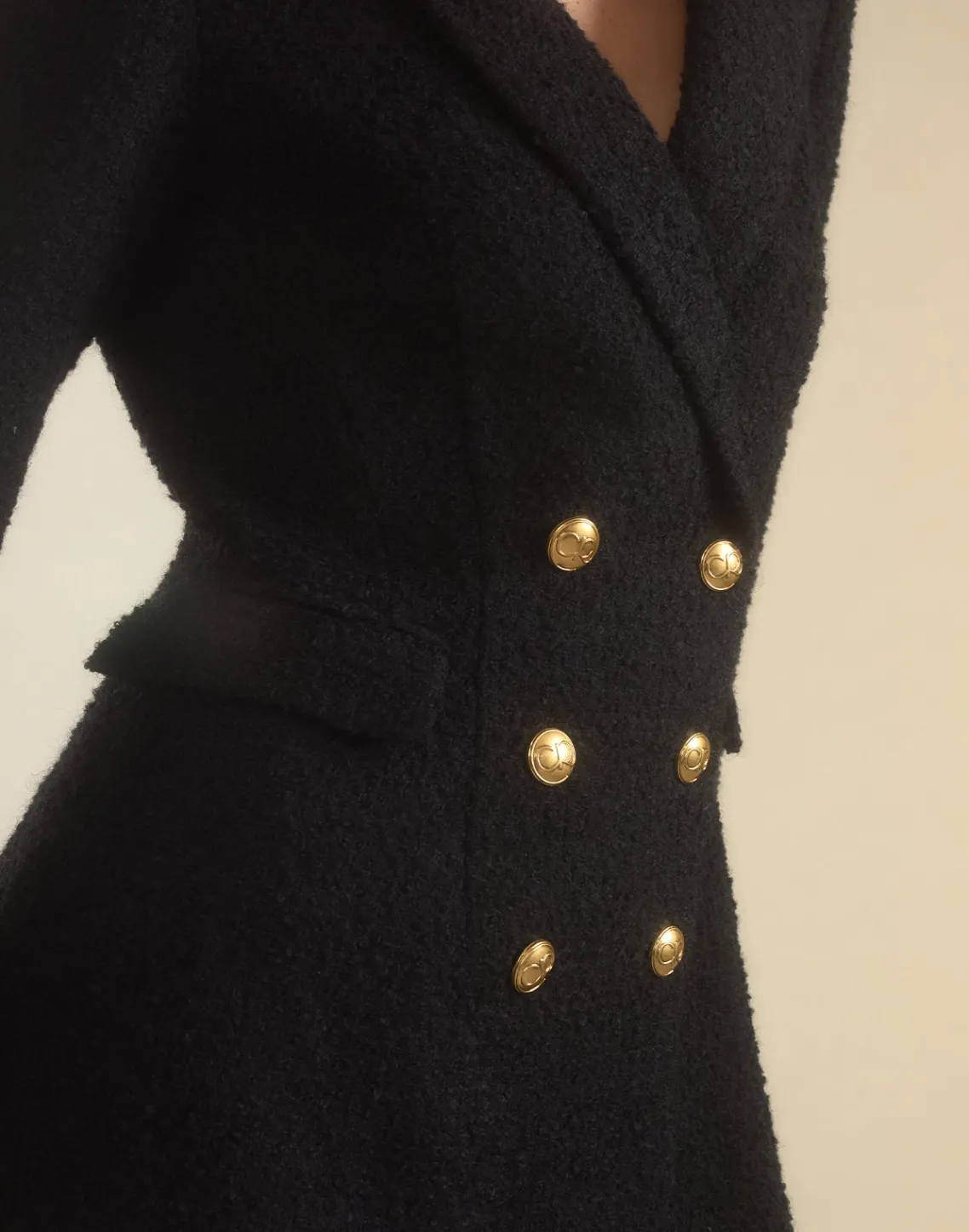 Cynthia Rowley Bardot Bouclé Blazer Dress BLACK Best