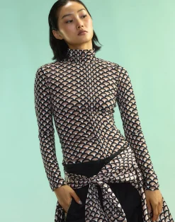 Cynthia Rowley Base Layer Turtleneck BLKCML Clearance