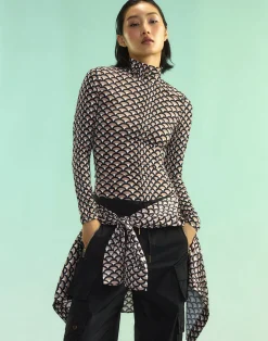 Cynthia Rowley Base Layer Turtleneck BLKCML Clearance