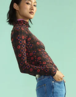 Cynthia Rowley Base Layer Turtleneck GEOBLRD New