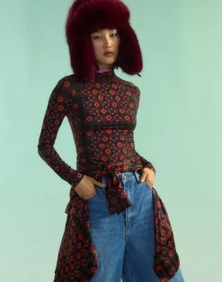 Cynthia Rowley Base Layer Turtleneck GEOBLRD New