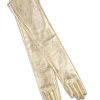Cynthia Rowley Bea Long Metallic Leather Gloves Sale