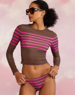 Cynthia Rowley Becca String Bikini Bottom BRWPNK Discount