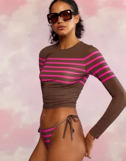 Cynthia Rowley Becca String Bikini Bottom BRWPNK Discount