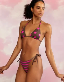 Cynthia Rowley Becca String Bikini Top BRWPNK Hot