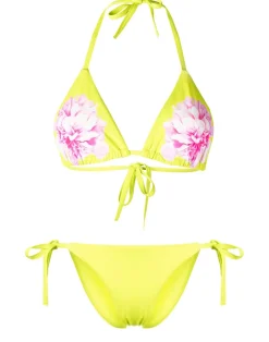 Cynthia Rowley Becca String Bikini Top NEONG Best