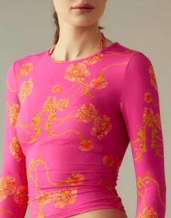 Cynthia Rowley Bella Rashguard PNKFL Outlet
