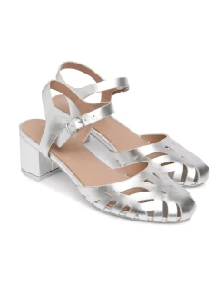 Cynthia Rowley Birdcage Mary Janes Silver Clearance