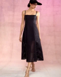 Cynthia Rowley Birdcage Midi Dress BLACK Online