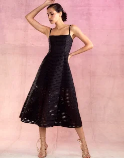 Cynthia Rowley Birdcage Midi Dress BLACK Online