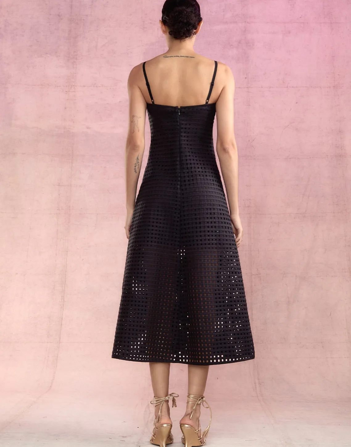 Cynthia Rowley Birdcage Midi Dress BLACK Online