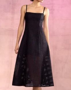 Cynthia Rowley Birdcage Midi Dress BLACK Online