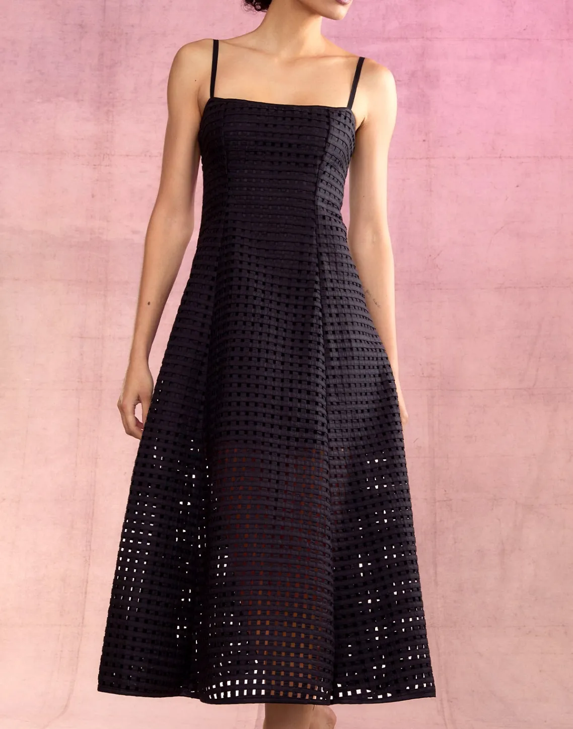 Cynthia Rowley Birdcage Midi Dress BLACK Online