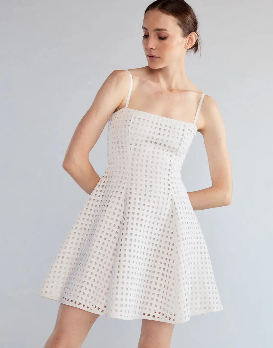 Cynthia Rowley Birdcage Mini Dress White Clearance