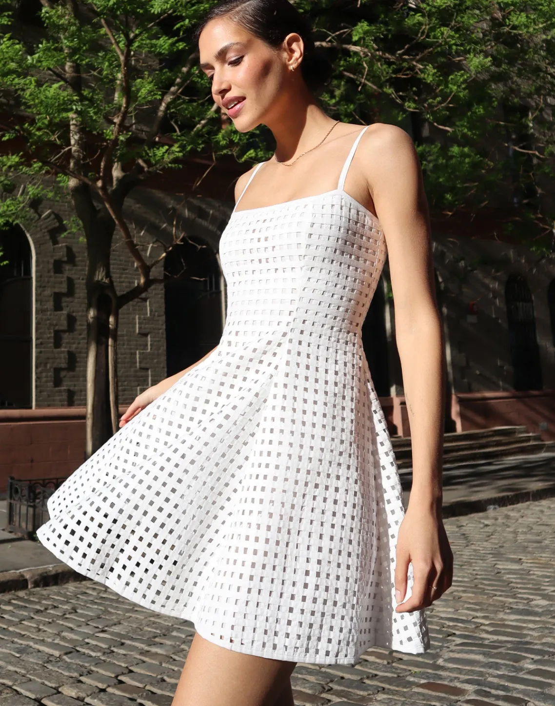 Cynthia Rowley Birdcage Mini Dress White Clearance