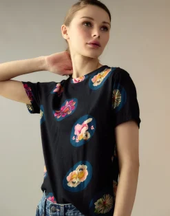 Cynthia Rowley Bloom Tee BLKMT Sale