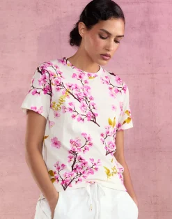 Cynthia Rowley Bloom Tee WHTCHR Clearance