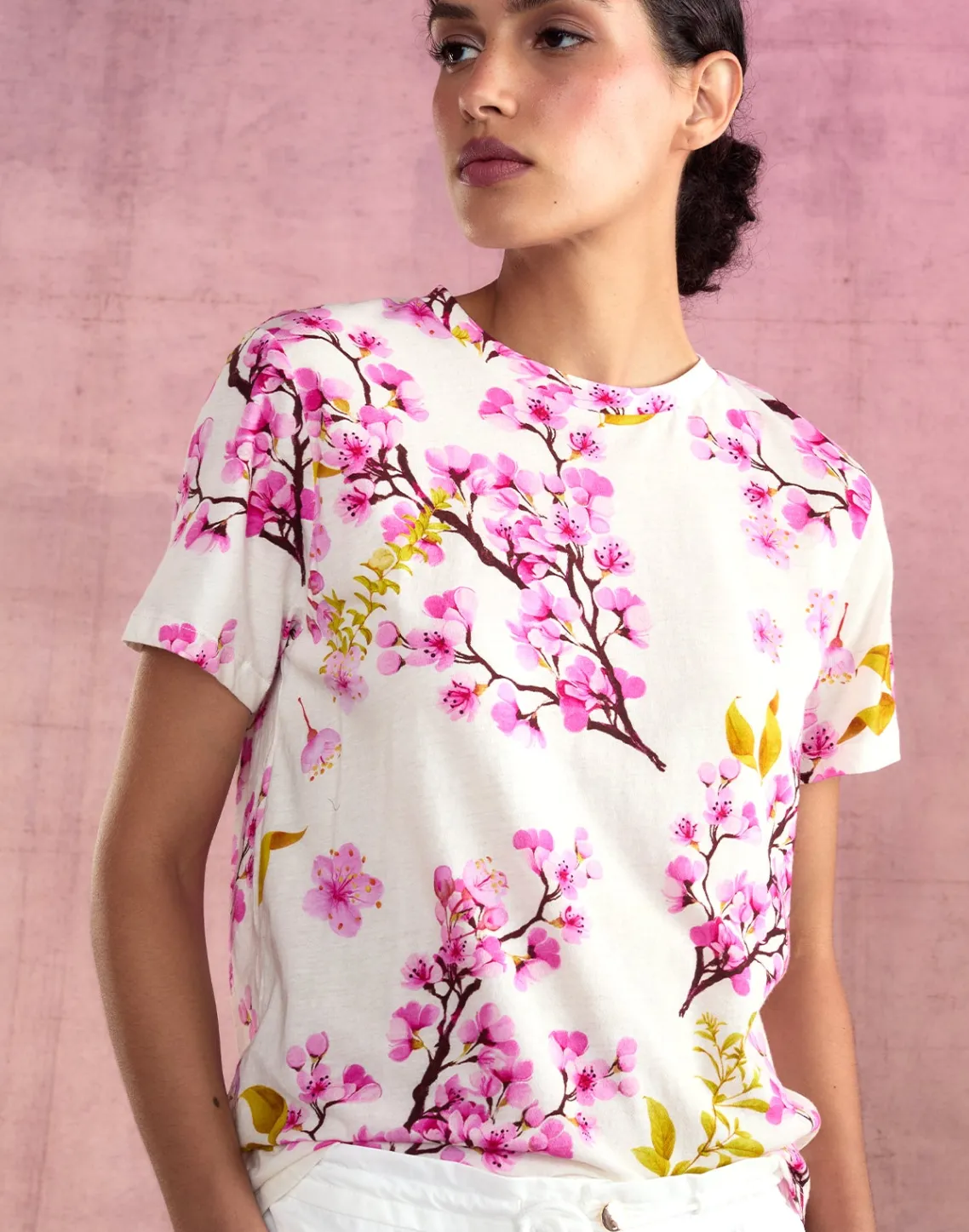 Cynthia Rowley Bloom Tee WHTCHR Clearance