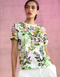 Cynthia Rowley Bloom Tee WHTFL Fashion