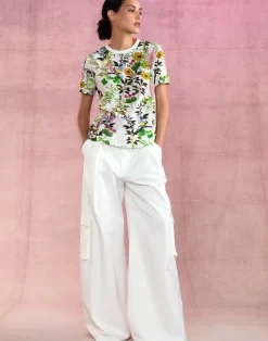 Cynthia Rowley Bloom Tee WHTFL Fashion