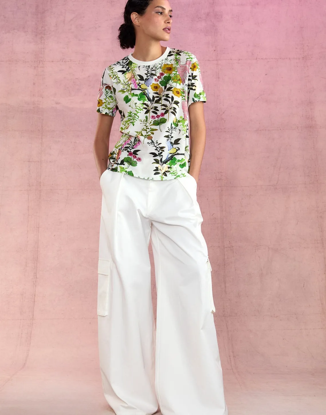 Cynthia Rowley Bloom Tee WHTFL Fashion