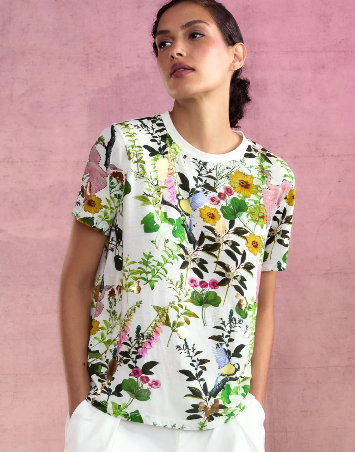 Cynthia Rowley Bloom Tee WHTFL Fashion