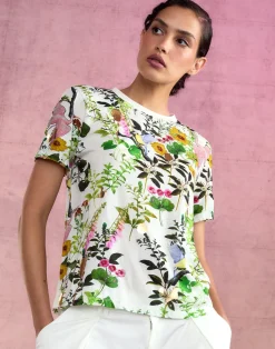 Cynthia Rowley Bloom Tee WHTFL Fashion