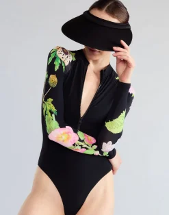 Cynthia Rowley Bloomed Surfsuit BLKFL Clearance