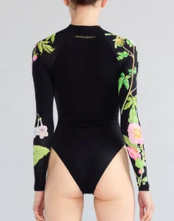 Cynthia Rowley Bloomed Surfsuit BLKFL Clearance