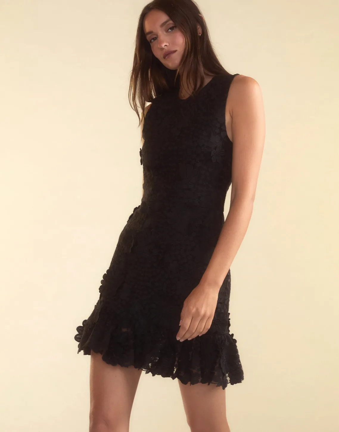 Cynthia Rowley Blooming Lace Cocktail Dress BLACK New