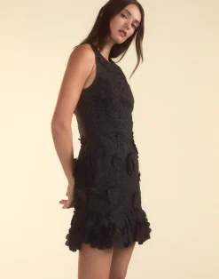 Cynthia Rowley Blooming Lace Cocktail Dress BLACK New