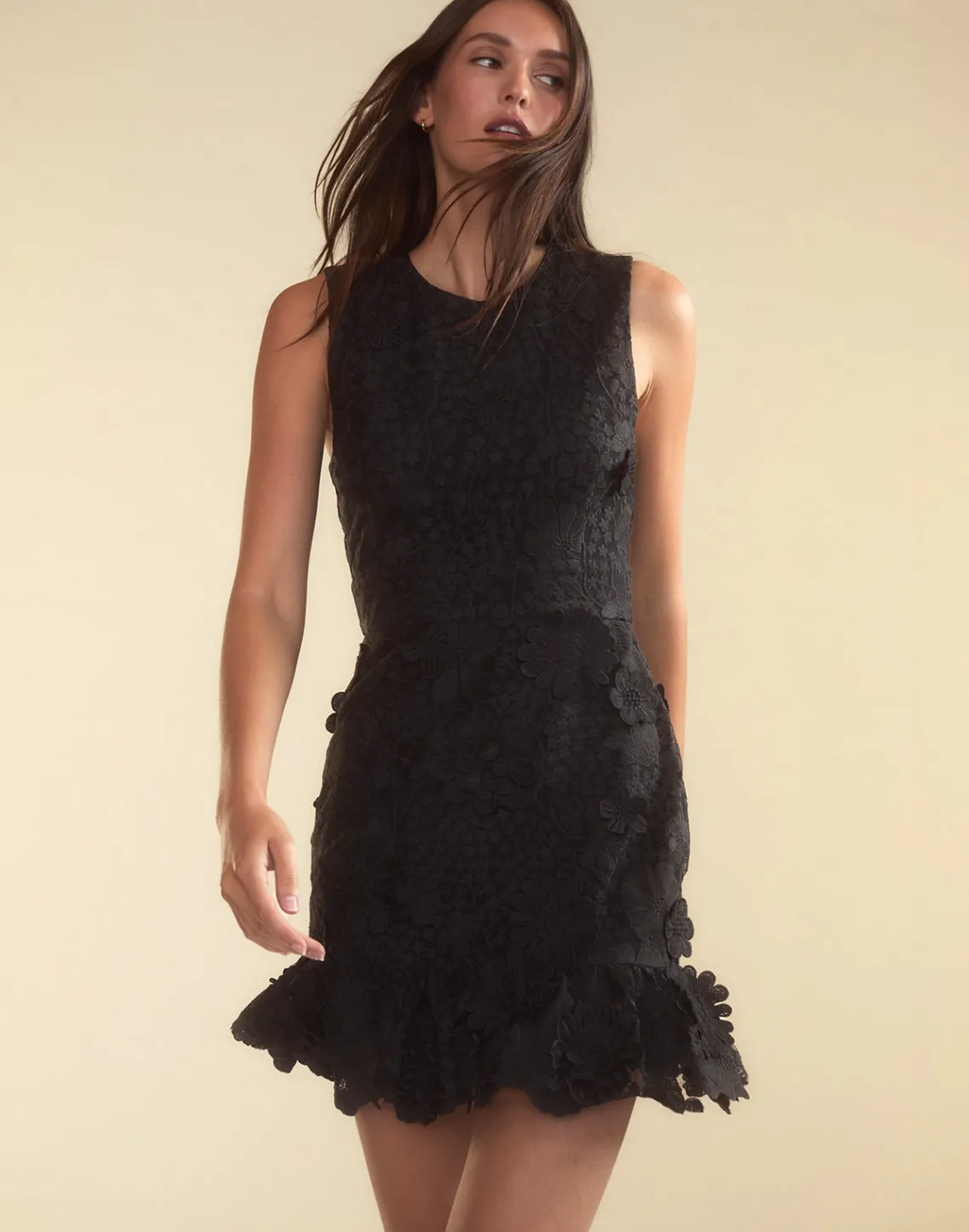 Cynthia Rowley Blooming Lace Cocktail Dress BLACK New