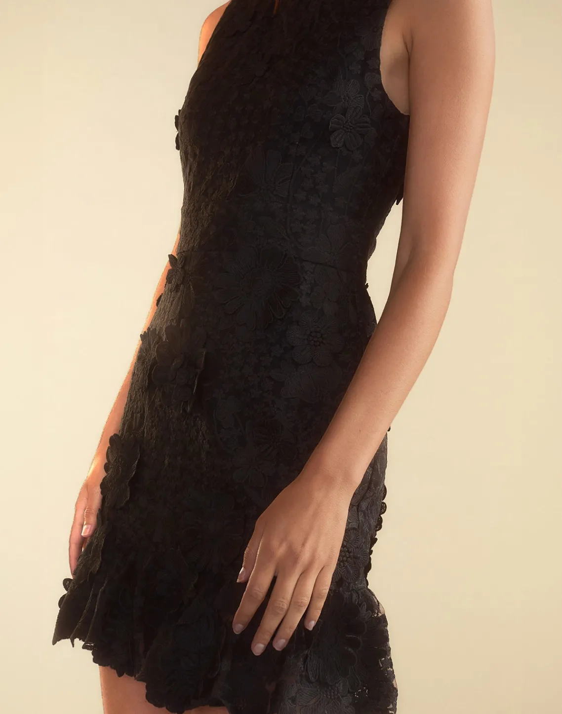 Cynthia Rowley Blooming Lace Cocktail Dress BLACK New