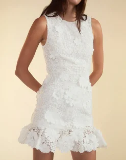 Cynthia Rowley Blooming Lace Cocktail Dress White Clearance