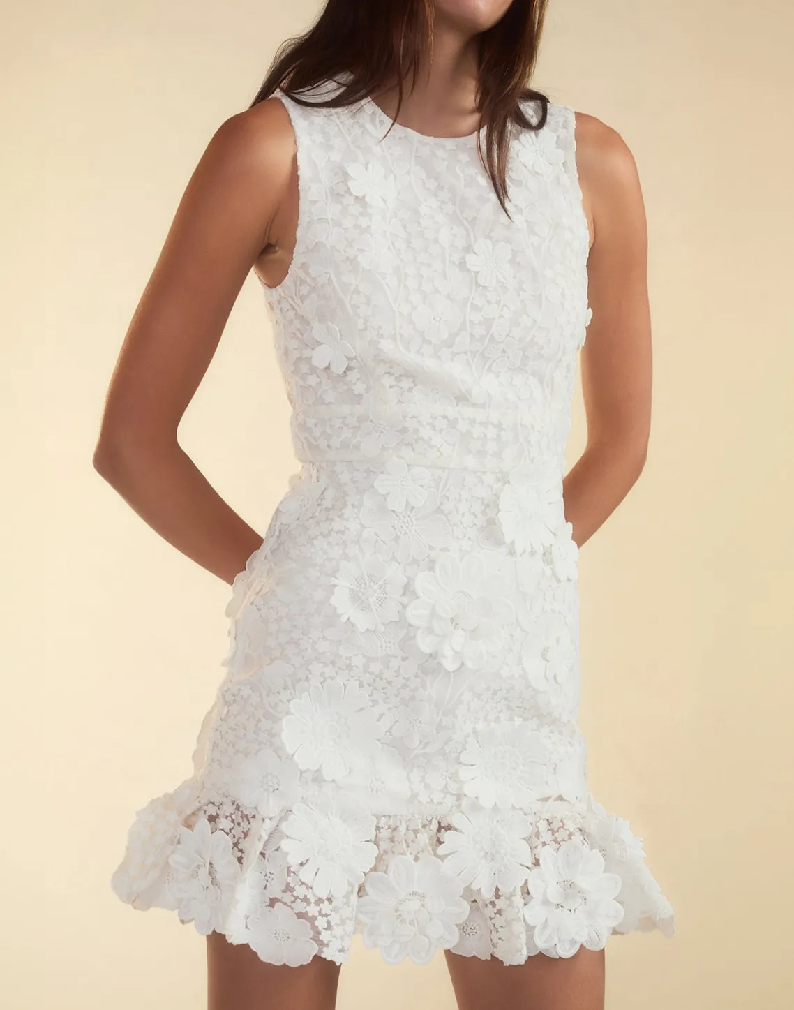 Cynthia Rowley Blooming Lace Cocktail Dress White Clearance